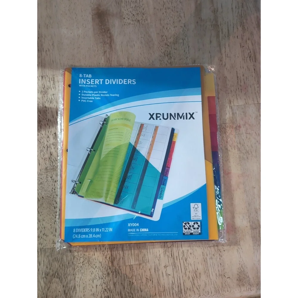 Business Source 32372 Pocket Divider 8 X Tab Print-on - 8.50
